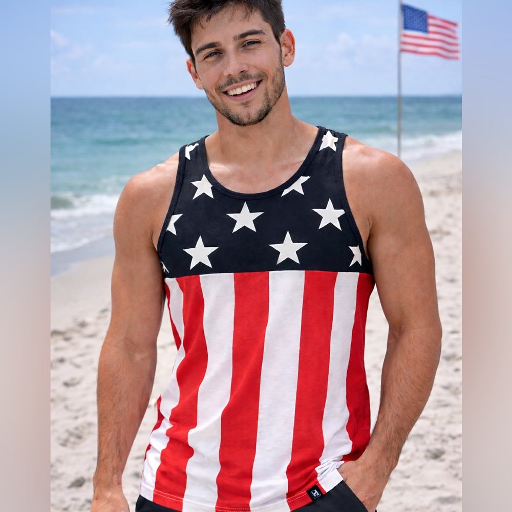 Hudson Patriotic Men’s Stars & Stripes Tank M